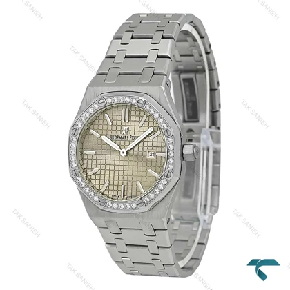 ساعت آدمارس پیگه زنانه استیل صفحه طوسی دورنگین AP-7990-L