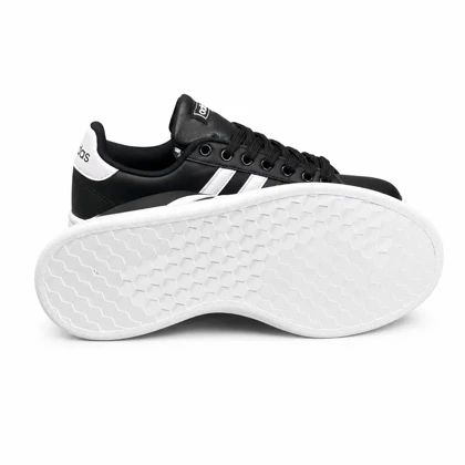 کفش کتانی ست زنانه مردانه و بزرگ پا مدل ونس مشکی خط سفید ADIDAS
