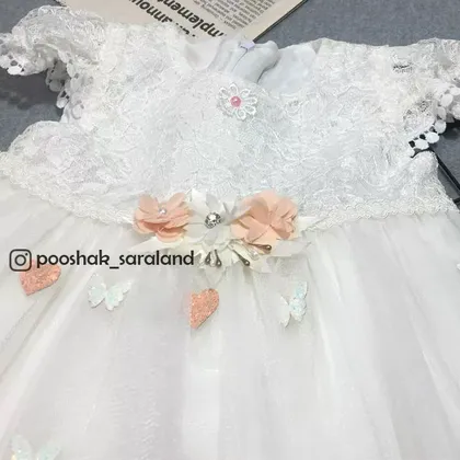 سارافون مجلسی نوزاد دخترانه گل‌دار