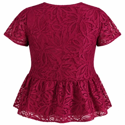 تیشرت زرشکی آستین کوتاه مجلسی وارداتی Cadeau دبی سایز 36 تا 40 کد 3391