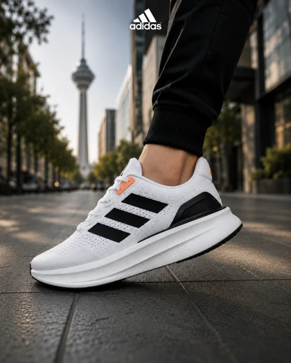 کتانی رانینگ آدیداس گلکسی 7 سفید مشکی نارنجی مدل 9156 کفش Adidas Galaxy 7
