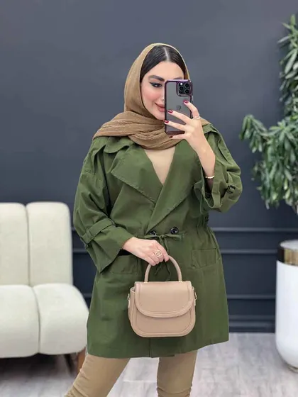 مانتو لینن چهاردکمه کاتیا