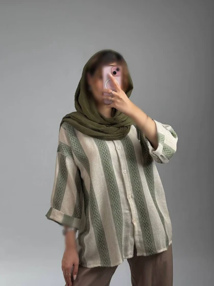 شومیز کنفی آستین پاکتی مدل گلبهار کد 50264