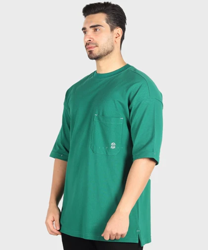 تیشرت باکسی مردانه ساده و تک جیب 1721