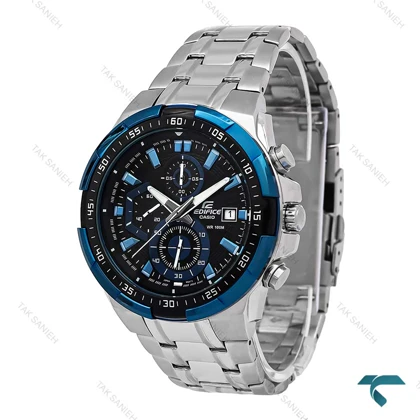 ساعت کاسیو ادیفایس EFR539 مردانه نقره ای صفحه آبی مشکی Casio-6667-G