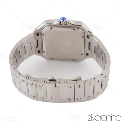 ساعت کارتیر مردانه مدل سانتوس نقره ای صفحه سرمه ای 103961