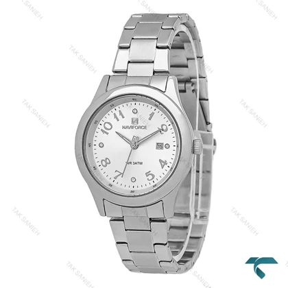 ساعت زنانه ناوی فورس NF5059 نقره ای صفحه سفید NaviForce-7747-L