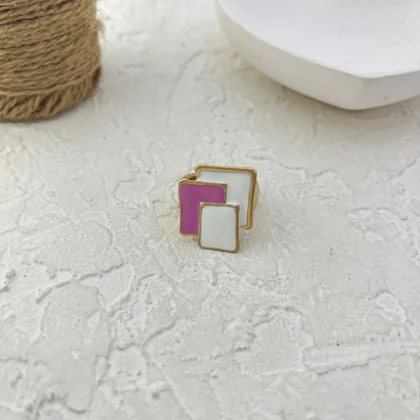 انگشتر زنانه طرح میناکاری با فرم کاشی