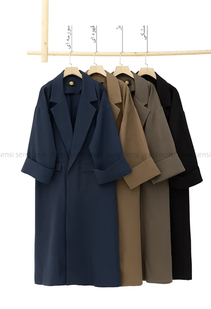 مانتو بلند آستین دوبل کد1005591