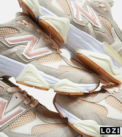کفش کتانی زنانه طوسی گلبهی NEW BALANCE 9060
