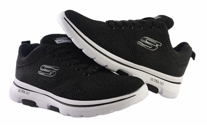 کفش اسپرت و روزمره زنانه مدل اسکچرز رامیرو Skechers مشکی سفید کد 60