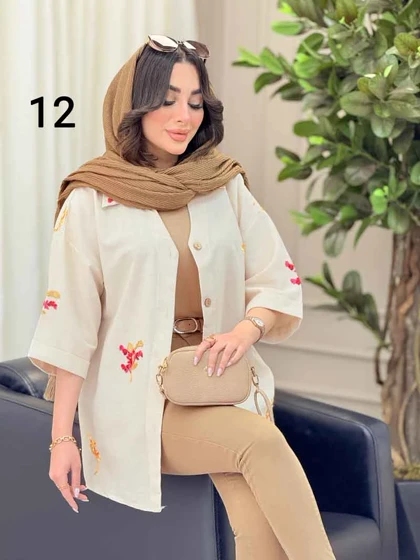 شومیز نچرال طرح دار