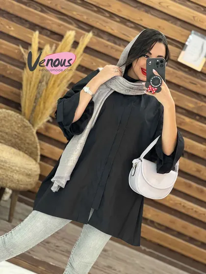 مانتو پوپلین آستین کش