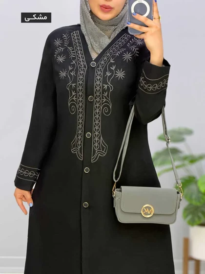 مانتو یقه هفت شانتون دلدار کد 458270
