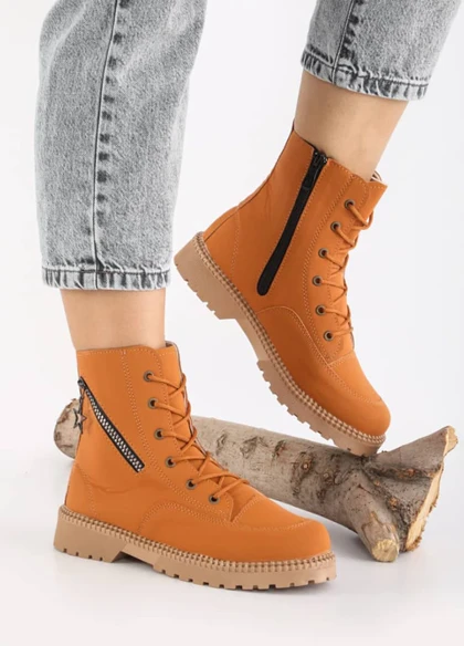 نیم بوت دخترانه نارنجی مدل shiva ویژه