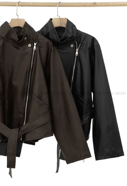 بایکر چرم یقه ایستاده کد1004937