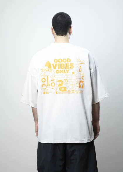 تیشرت مدل GOOD VIBES طوسی روشن برند دارسی DARC