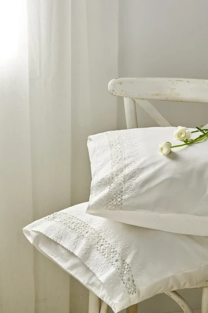 سرویس روتختی دو نفره Karaca Home مدل Mia پنبه‌ای - سفید