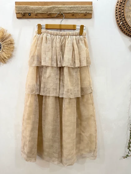 دامن طبقه‌ای گیپور زنانه کد 4030209