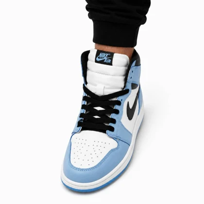 کفش اسپرت مردانه ساق‌دار سفید آبی مدل Air Jordan