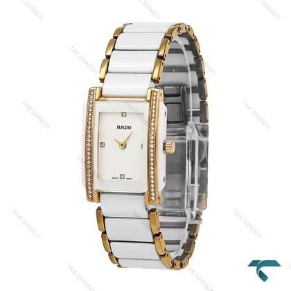 ساعت رادو Integral زنانه طلایی سفید دورنگین Rado-6729-L