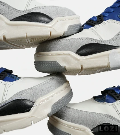 کتانی ساق‌دار زنانه و مردانه آبی سفید Nike air jordan 4 مدل 7116