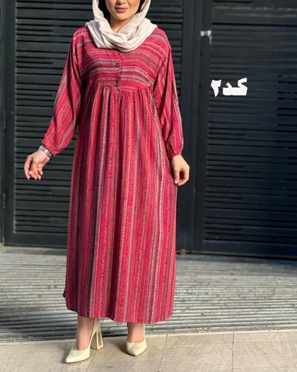 پیراهن مادربزرگی راه راه 6079