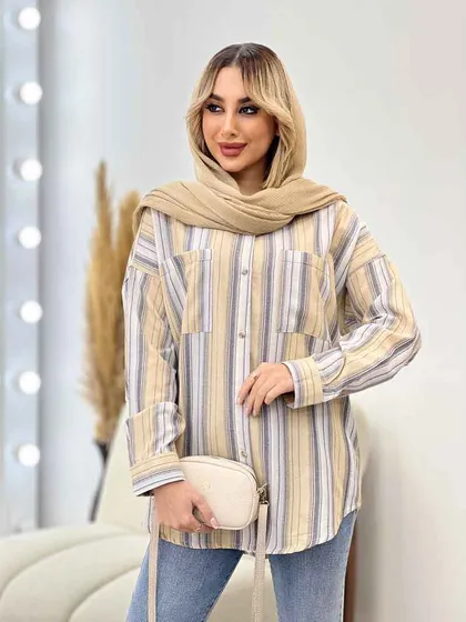 شومیز راه راه دو جیب