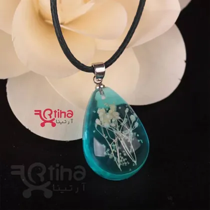 گردنبند گل خشک طبیعی مدل بلک لایت