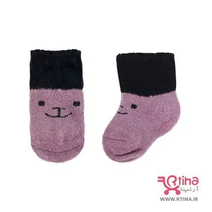 جوراب زمستانی نوزاد دختر/ پسر بوکله ای رنگ بنفش