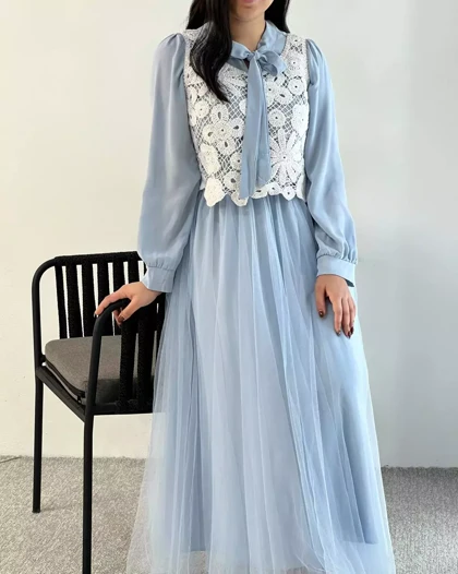 ست پیراهن با رویی کد 5401