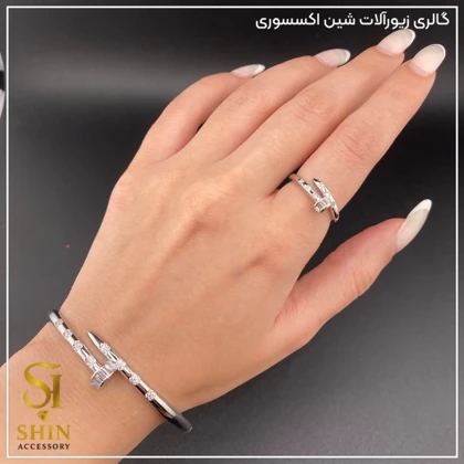 دستبند النگویی انگشتر دار کد da01