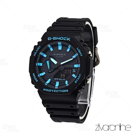ساعت جی شاک GA2100 مردانه چند موتوره مشکی ایندکس آبی 105821