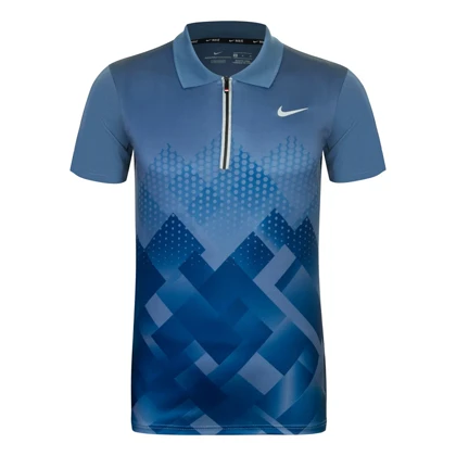 تیشرت نیم زیپ ورزشی مردانه نایک مدل P69 آبی تیره