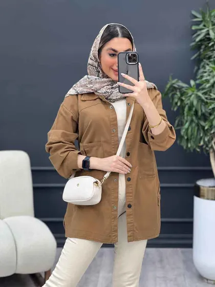 مانتو کتان بغل سه دکمه سوین