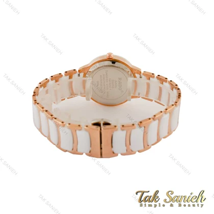 ساعت رادو زنانه سرامیکی دورنگ رزگلد سفید Rado-5018-L