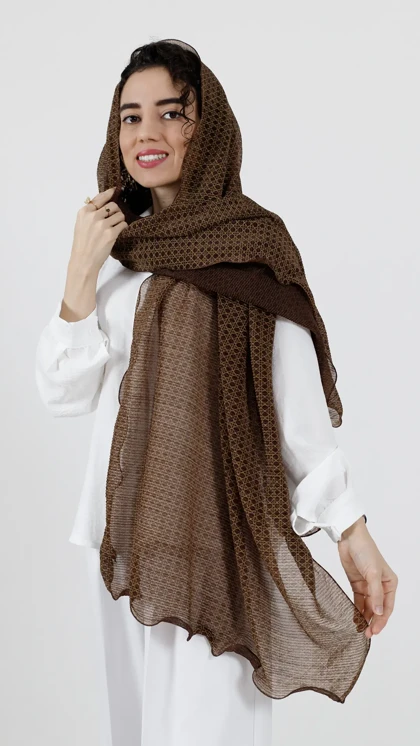 شال شنی قهوه ای