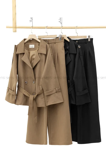 کت شلوار جیر کج راه آستر دارکد1005027