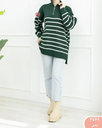 بافت راه راه نیم زیپ 4769