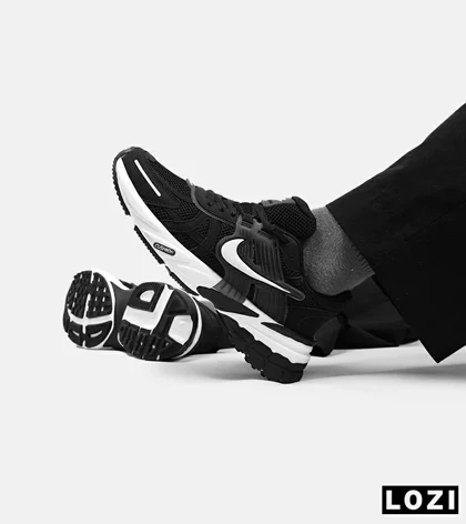 کفش کتانی بزرگ پا مشکی سفید Nike Cushlon V2K مدل 8531