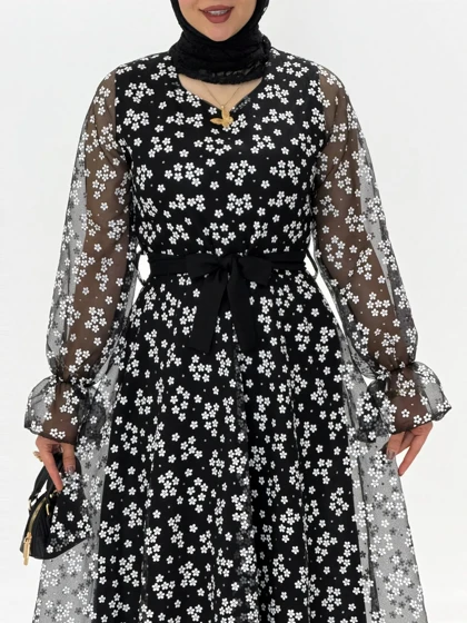 3844-پیراهن ماکسی بابونه