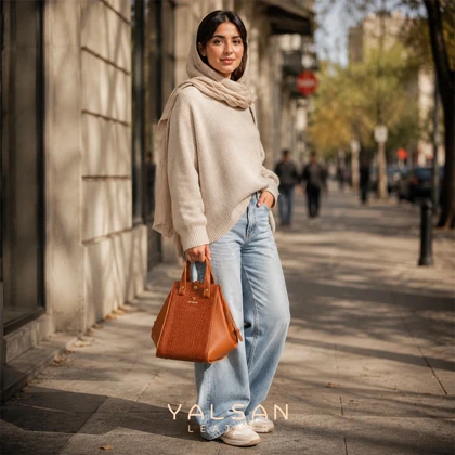 کیف دوشی و دستی زنانه چرم یلسان مدل لیان کد 047-GC