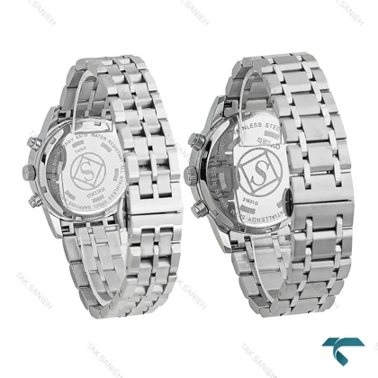 ست ساعت سیکو سه موتوره کورنوگراف تمام استیل Seiko-7839-S