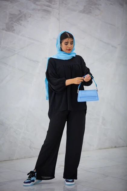 مانتو شلوار کنفی کراش چین‌دار