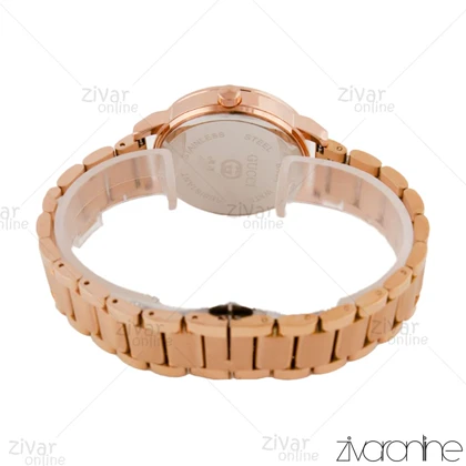 ساعت گوچی زنانه رزگلد صفحه سفید مهندسی 105807