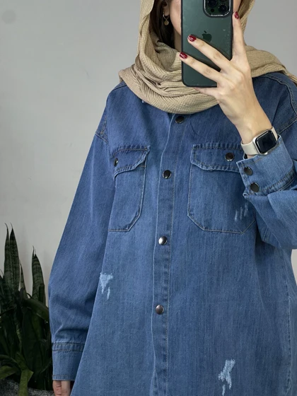 کت جین بلند آذر