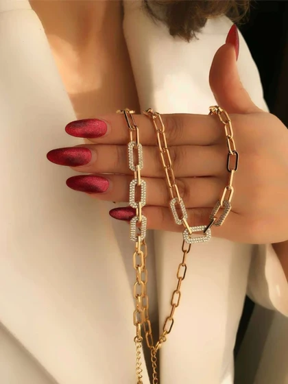 ست دستبند و گردنبند طرح هرمس با نگین های درخشان ژوپینگ