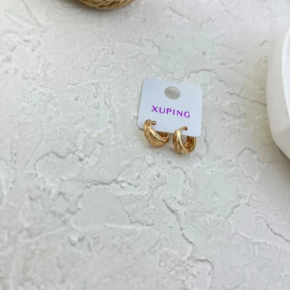 گوشواره حلقه‌ای زنانه مدل شراره طرح طلا ژوپینگ