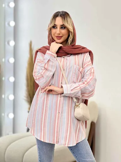 شومیز راه راه دو جیب