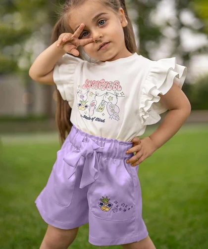 ست دخترانه تیشرت و شلوارک ملورینا Melorina کد 411151